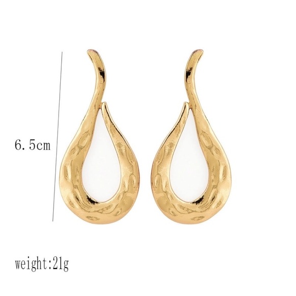 Gold Drop Earrings - Picture 5 of 6